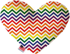 Rainbow Chevron Inch Canvas Heart Dog Toy