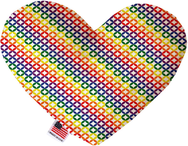 Rainbow Bright Diamonds Inch Canvas Heart Dog Toy