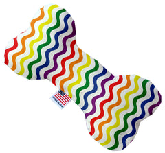 Rainbow Fun Stripes Inch Canvas Bone Dog Toy