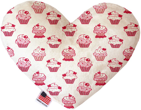 Pink Whimsy Cupcakes Inch Canvas Heart Dog Toy