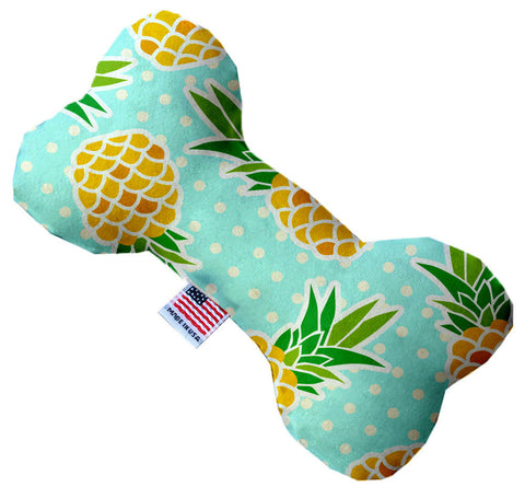 Pineapples And Polka Dots Inch Canvas Bone Dog Toy