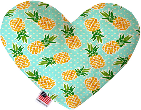 Pineapples And Polka Dots Inch Canvas Heart Dog Toy