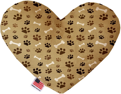 Mocha Paws And Canvas Heart Dog Toy