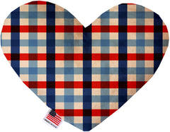 Patriotic Plaid Inch Canvas Heart Dog Toy