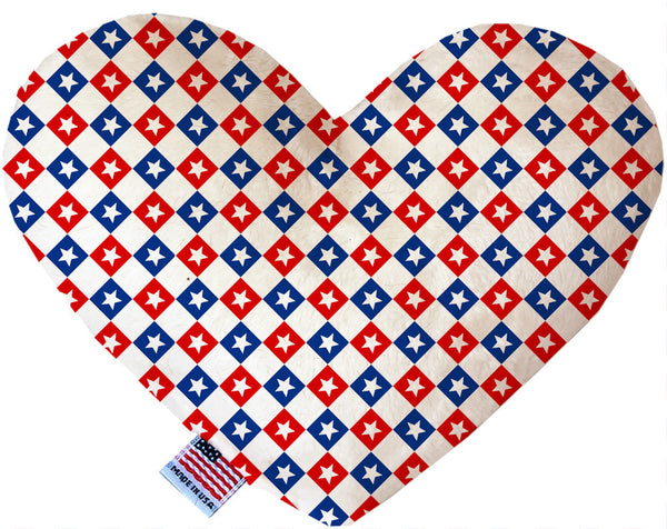 Patriotic Checkered Stars Inch Canvas Heart Dog Toy