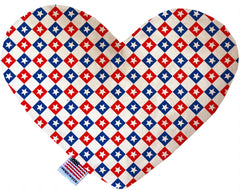 Patriotic Checkered Stars Inch Canvas Heart Dog Toy