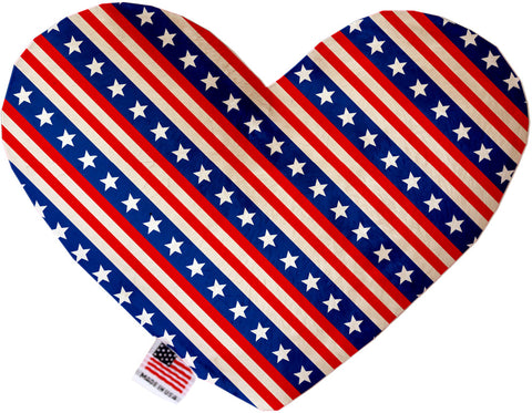 Stars And Stripes Inch Stuffing Free Heart Dog Toy