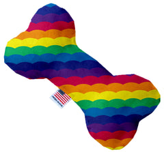 Scalloped Rainbow Inch Canvas Bone Dog Toy