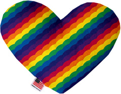 Scalloped Rainbow Inch Canvas Heart Dog Toy