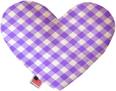 Purple Plaid Inch Canvas Heart Dog Toy