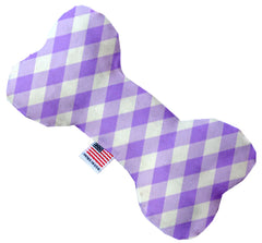 Purple Plaid Inch Bone Dog Toy