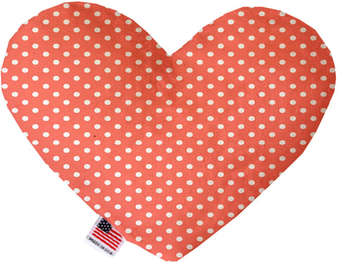 Peach Polka Dots Inch Canvas Heart Dog Toy