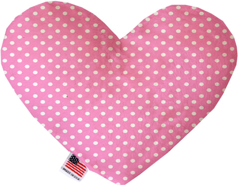 Pink Polka Dots Inch Canvas Heart Dog Toy