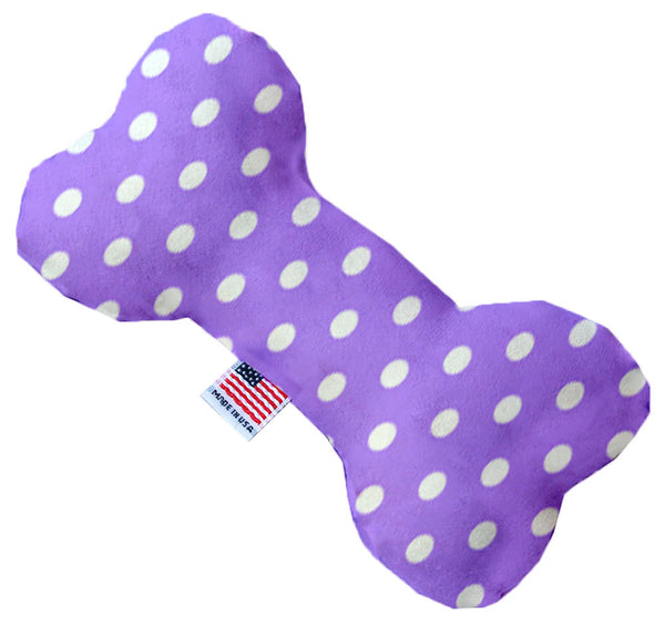 Purple Polka Dots Inch Canvas Bone Dog Toy