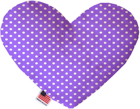 Purple Polka Dots Inch Canvas Heart Dog Toy