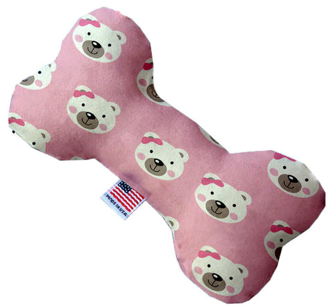 Pink Bears And Bows Inch Canvas Bone Dog Toy