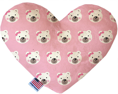 Pink Bears And Bows Inch Canvas Heart Dog Toy