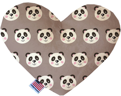 Grey Pandas Inch Canvas Heart Dog Toy