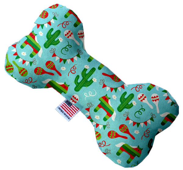 Turquoise Fiesta Inch Canvas Bone Dog Toy