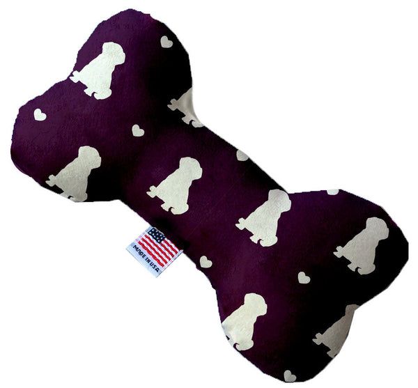 Purple Puppy Love Inch Canvas Bone Dog Toy