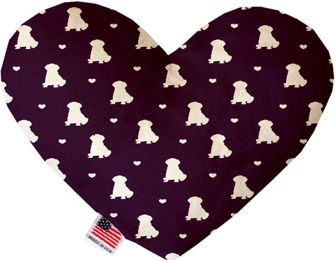 Purple Puppy Love Inch Canvas Heart Dog Toy