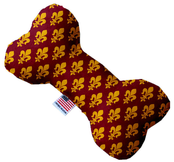 Maroon Fleur De Lis Inch Stuffing Free Bone Dog Toy