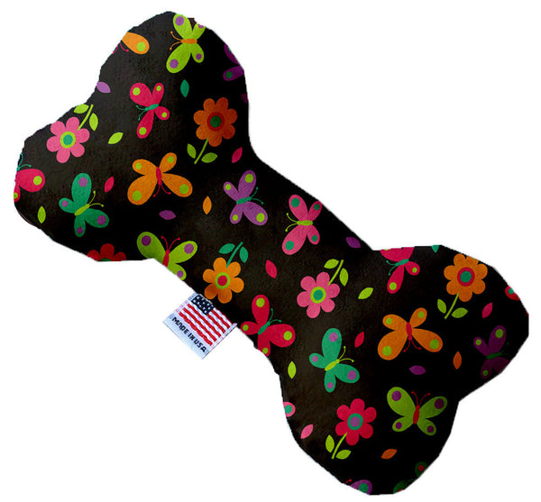 Butterflies In Brown Inch Canvas Bone Dog Toy