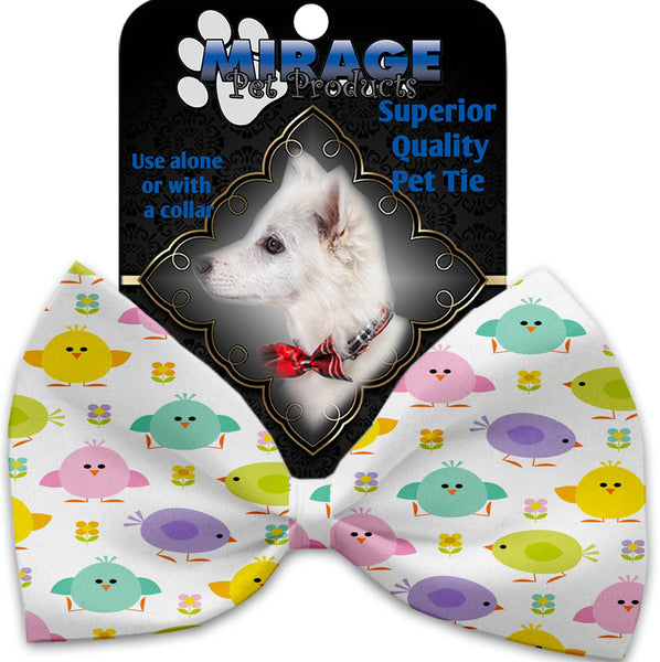 Easter Chickadees Pet Bow Tie Collar Accessory With Velcro