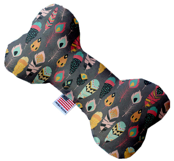 Gray Feathers Wanderlust Inch Canvas Bone Dog Toy