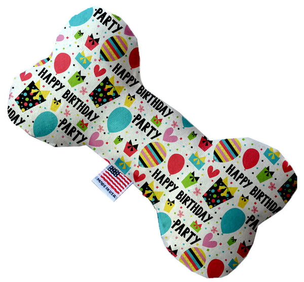 Happy Birthday Inch Canvas Bone Dog Toy