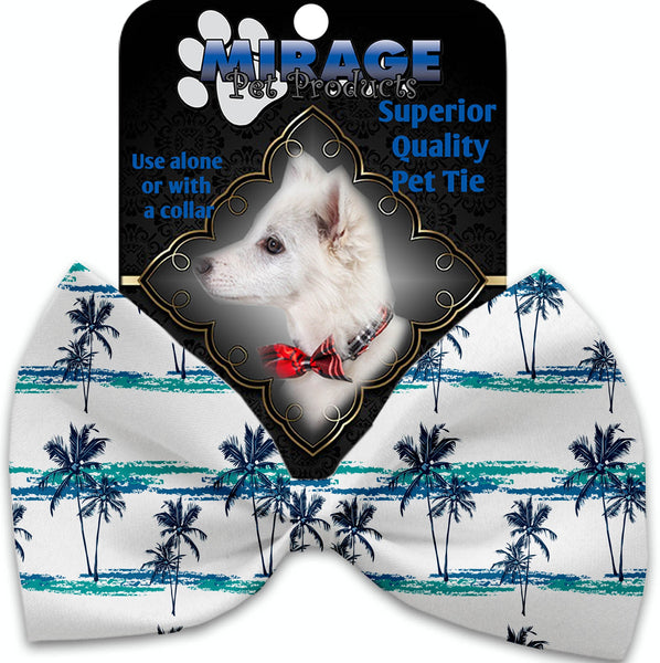 Palm Tree Paradise Pet Bow Tie Collar Accessory With Velcro