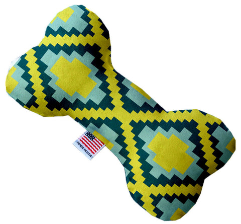 Yellow Southwest Inch Canvas Bone Dog Toy