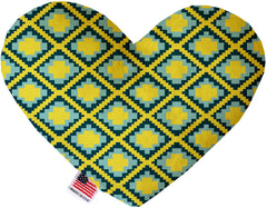 Yellow Southwest Inch Stuffing Free Heart Dog Toy