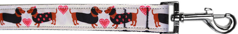 Pink Doxie Love Nylon Pet Leash By