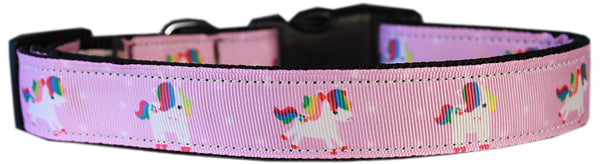 Mauve Unicorns Nylon Dog Collar