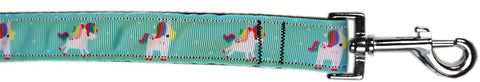 Aqua Unicorns Nylon Dog Collar