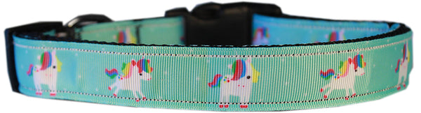 Aqua Unicorns Nylon Collar