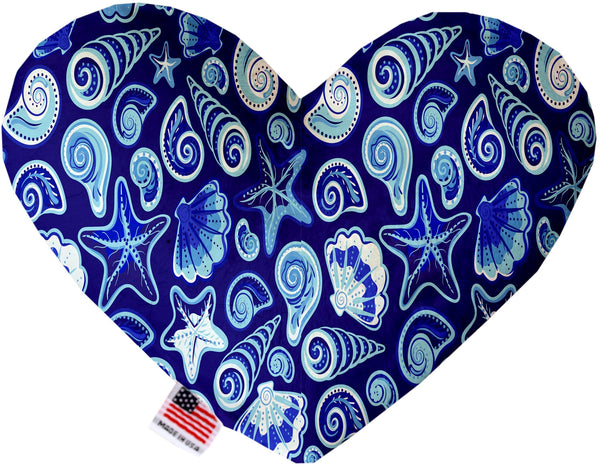 Blue Seashells Inch Canvas Heart Dog Toy