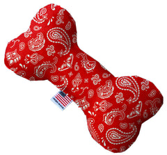 Red Western Inch Canvas Bone Dog Toy