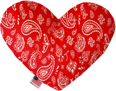 Red Western Inch Canvas Heart Dog Toy