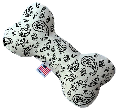 White Western Inch Canvas Bone Dog Toy