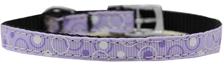 Retro Nylon Dog Collar With Classic Buckle 3-8" Lavender Size 14