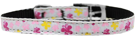 Butterfly Nylon Dog Collar With Classic Buckle 3/8" Size