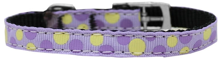 Confetti Dots Nylon Dog Collar With Classic Buckle 3/8" Size