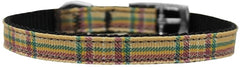 Plaid Nylon Dog Collar With Classic Buckle 3/8" Size