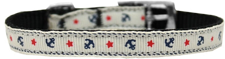 Anchors Nylon Dog Collar With Classic Buckle 3/8" Size