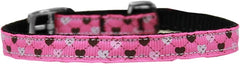 Argyle Hearts Nylon Dog Collar With Classic Buckle 3/8" Size