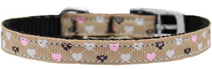 Argyle Hearts Nylon Dog Collar With Classic Buckle 3/8" Size