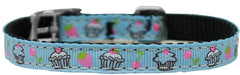 Cupcakes Nylon Dog Collar With Classic Buckle 3/8" Size