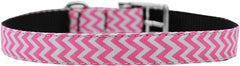 Chevrons Nylon Dog Collar With Classic Buckle 3/4" Size